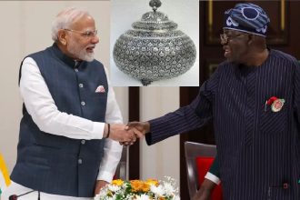 PM Modi gifts Nigerian President Silofar Panchamrit Kalash | See Picture