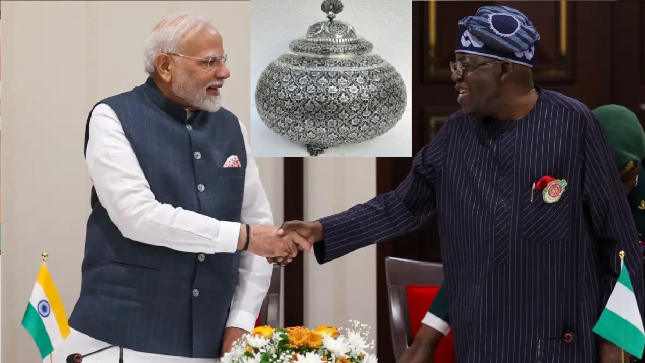 PM Modi gifts Nigerian President Silofar Panchamrit Kalash | See Picture