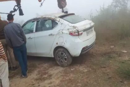 Narrow escape for trio after car following Google Maps falls into canal in Bareilly