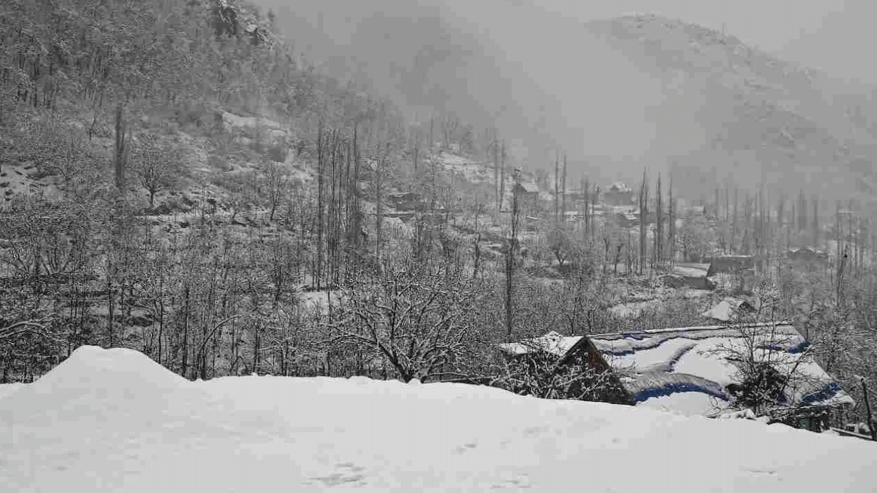 Heavy snowfall disrupts normal life in Jammu & Kashmir; power, transport affected Heavy snowfall disrupts normal life in Jammu & Kashmir; power, transport affected