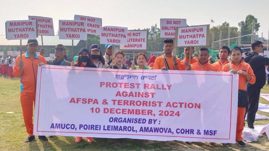 Kuki MLAs protest in Delhi, Meiteis take out rally in Imphal over AFSPA in Manipur