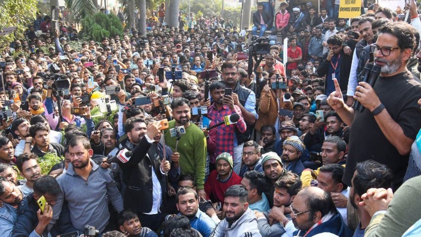 Prashant Kishore joins protesting BPSC aspirants demanding re-examination in Patna