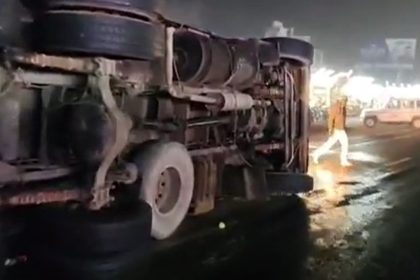 Three killed after overloaded truck overturns on their car in Rajasthan’s Dausa