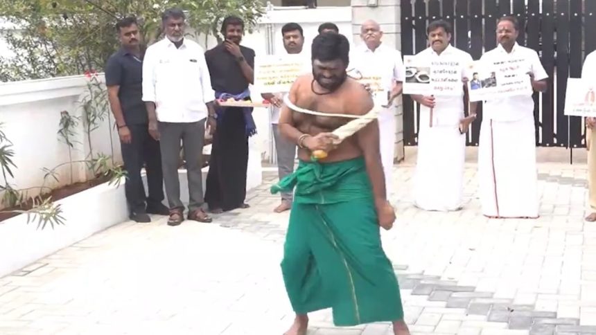 Anna University case: Annamalai whips himself in show of protest against DMK govt