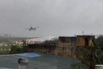 IndiGo flight aborts landing at Chennai airport amid strong wind | Watch