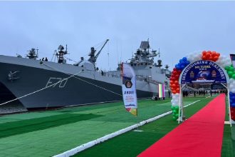Missile frigate INS Tushil handed over to India by Russia in Kalingard