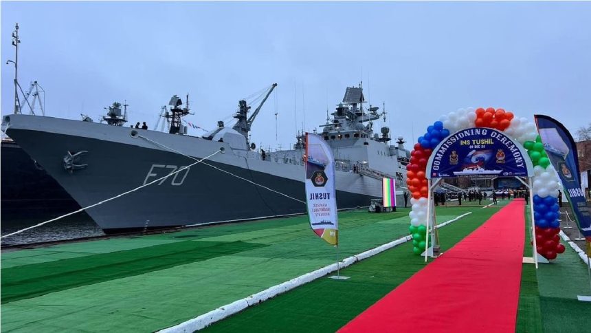 Missile frigate INS Tushil handed over to India by Russia in Kalingard