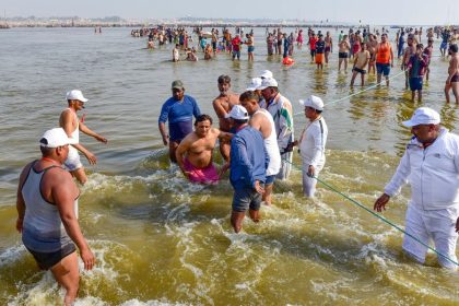 Maha Kumbh: Akhilesh Yadav takes holy dip at in Prayagraj, expresses desire for harmony and development
