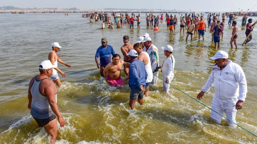Maha Kumbh: Akhilesh Yadav takes holy dip at in Prayagraj, expresses desire for harmony and development
