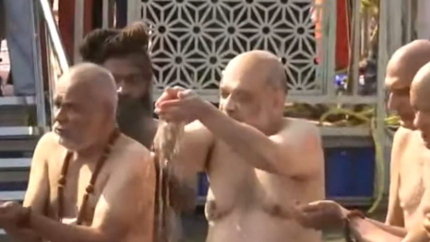 Maha Kumbh 2025: Amit Shah takes holy dip at Sangam in Prayagraj