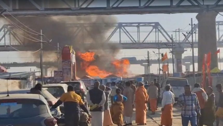 Fire breaks out in Sector 5 of Maha Kumbh Mela in Prayagraj