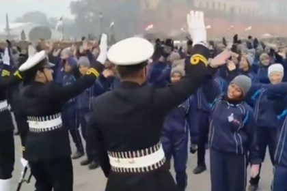 Watch: NSS & Navy contingents share light moment; dance to ‘Jai Ho’ ahead of R Day