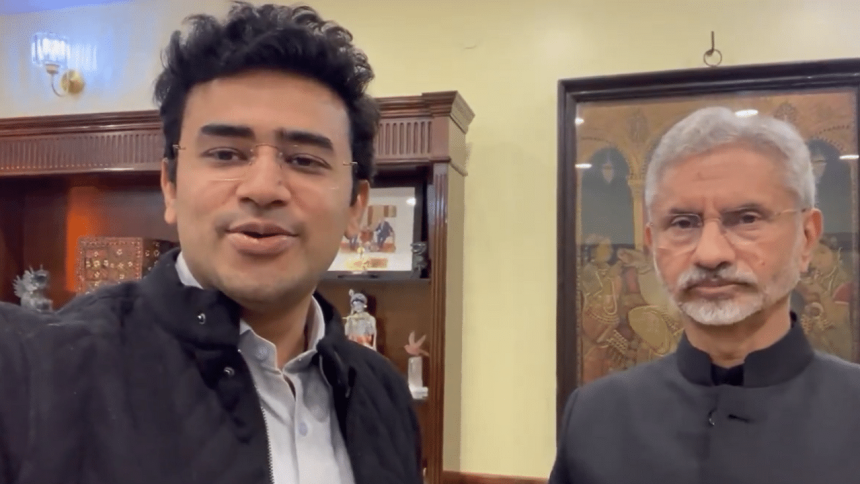 US Consulate in Bengaluru: Tejasvi Surya thanks EAM S Jaishankar with Mysore Pak