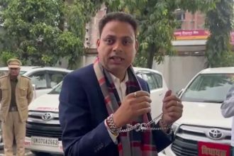 Uttarakhand MLA reaches assembly in shackles, protests illegal immigrants treatment
