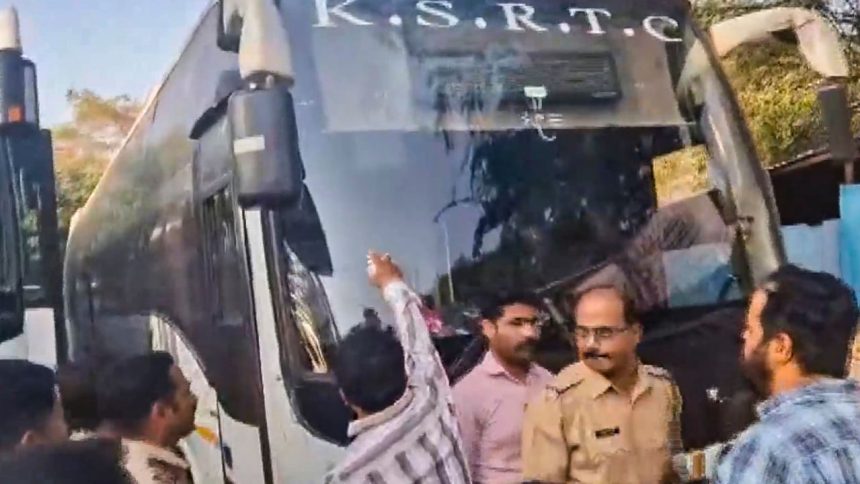 Language row escalates in Belagavi, govt bus services suspended between Karnataka and Maharashtra