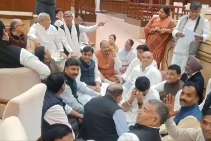 Six suspended Congress MLAs sleep in Rajasthan Assembly’s well over ‘dadi’ remark
