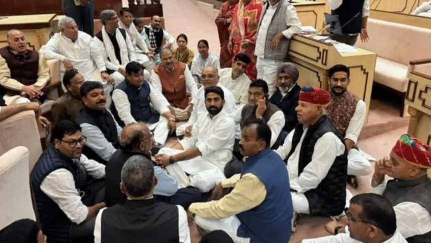 Rajasthan Congress legislators continue ‘dharna’ over suspension of 6 MLAs