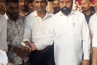 Eknath Shinde cuts birthday cake with iPhone, celebration goes viral | Watch