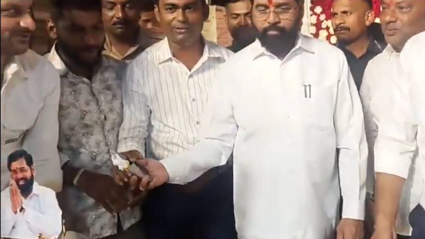 Eknath Shinde cuts birthday cake with iPhone, celebration goes viral | Watch