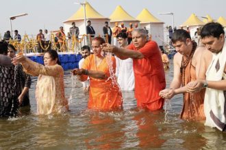 VP Dhankhar says holy dip at Maha Kumbh an ‘experience filled with essence of eternal culture’