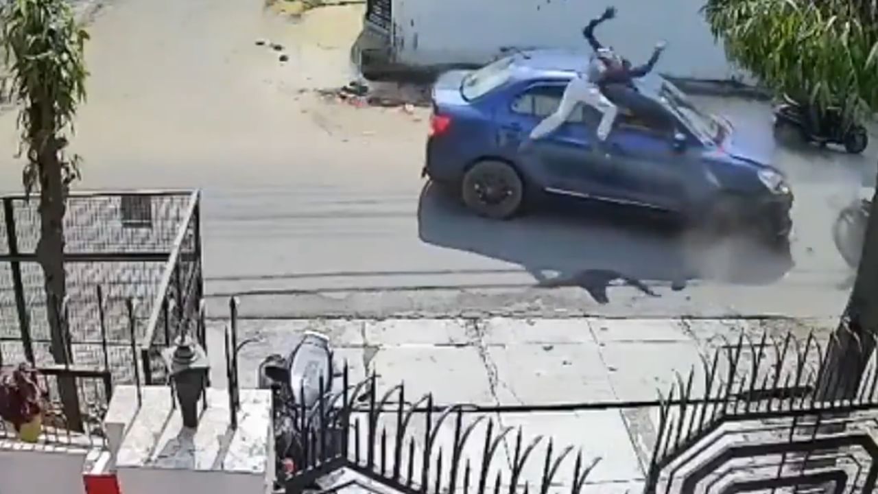 Rapido driver thrown off bike after it rams car at turn in Lucknow’s Indira Nagar | Video