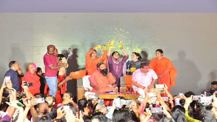 Holi Yagya and Flower Holi organised at Patanjali University
