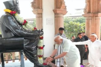 PM Modi pays homage to Hedgewar, Golwalkar, other RSS founders in Nagpur, lays foundation stone for eye centre