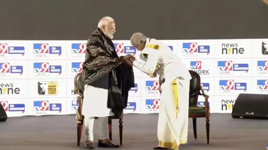 ‘What India Thinks Today’ Summit 2025:  My Home Group Chairman Dr Rameshwar Rao welcomes PM Modi with shawl at two-day event | Watch