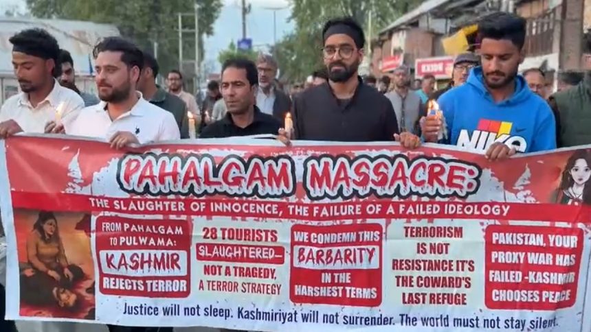 Pahalgam terror attack: Candlelight march in Pulwama against killings; locals denounce terror and call out Pakistan