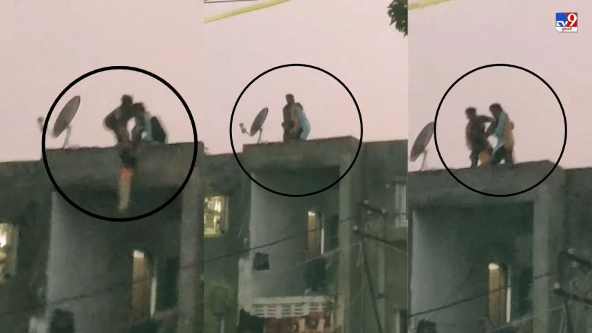 In Rajkot’s Gokuldham Society, an angry mother hangs her child upside down from the roof