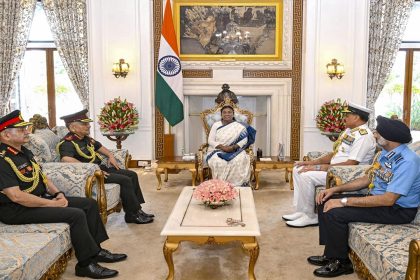 CDS Anil Chauhan, tri-services chiefs brief President Droupadi Murmu on Operation Sindoor
