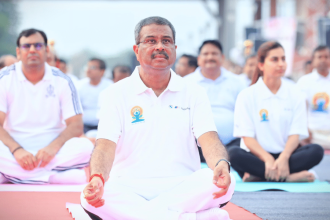 International Yoga Day: Union Education Minister participates in yoga session in Sambalpur