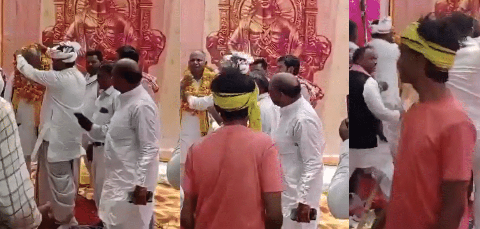 Watch: SP leader garlanded, then slapped multiple times on stage in Jaunpur Watch: SP leader garlanded, then slapped multiple times on stage in Jaunpur