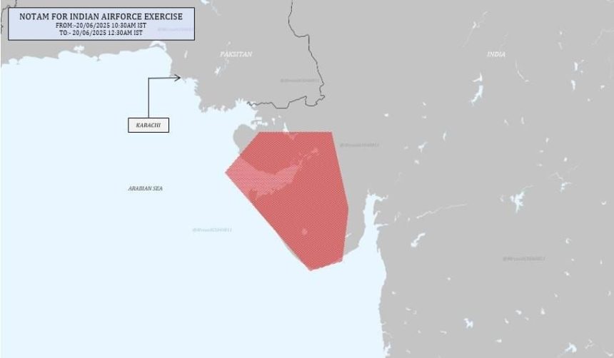 IAF issues NOTAM for major air exercise near Pakistan border and Arabian Sea on June 20