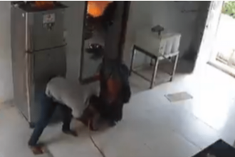 Caught on cam: Jaipur man-woman survives gas cylinder explosion