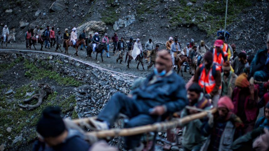 Amarnath Yatra begins as pilgrims set out from Baltal, Nunwan base camps