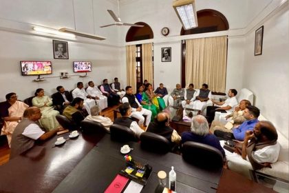 INDIA bloc leaders meet at Kharge’s office to plan strategy for Parliament session; Trump’s tariffs in focus