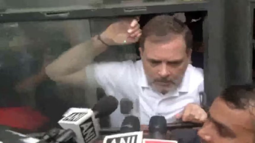 LoP Rahul Gandhi detained by Delhi Police during Bihar SIR protest march